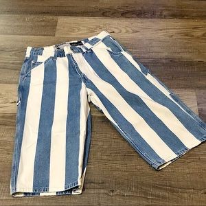 Levi Silver Tab Carpenter White Striped Shorts